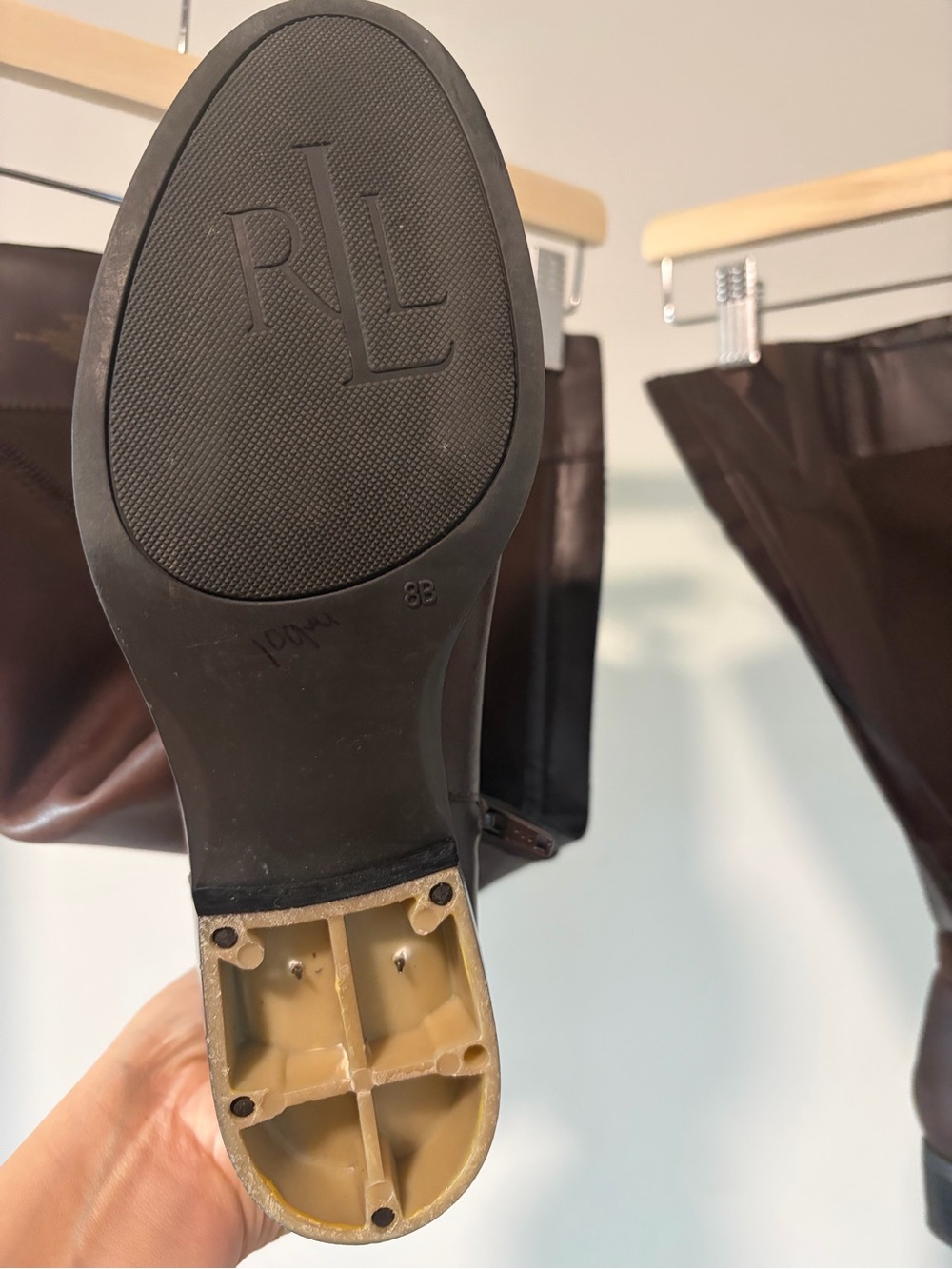 Ralph Lauren Dark Brown Leather Knee-High Riding Boot - Maribel - Size 8 - Picture 11 of 11